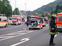 Schwerer Unfall mit Reisebus Lohmar Donrather Dreieck P069